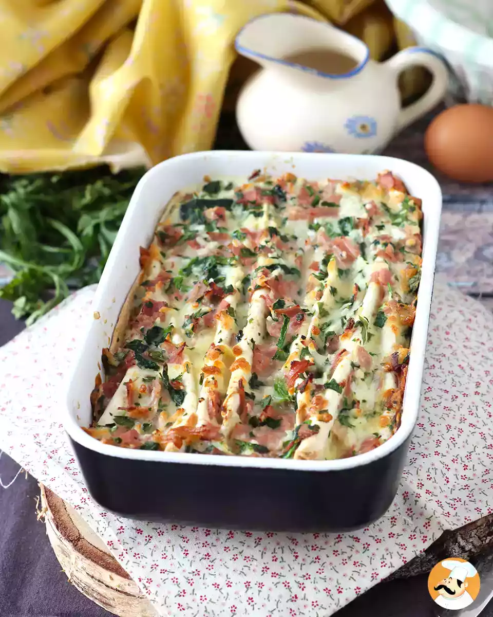 5. Jambonlu ıspanaklı ve mozzarella peynirli tortilla graten