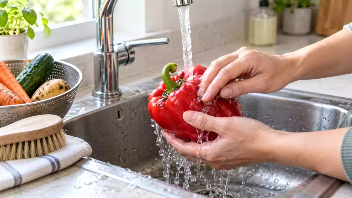 Sebzeleri sabunla yıkamak mı? Soğuk akan su daha güvenli bir varsayılan tercihtir