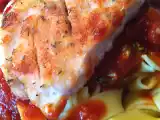 Tarif Tavuk göĝsü ile domates soslu makarna