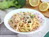 Tarif Bir tencere makarna - somon ve brokoli ile tagliatelle