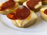 Tarif Scamorza peyniri ve pepperoni ile polenta crostini