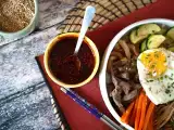 Tarif Bibimbap için baharatlı kore gochujang sosu