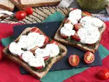 Tarif Pesto, çeri domates ve mozzarella peynirli bruschetta