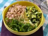 Tarif Somon ve kabaklı orzo makarna salatası