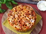 Tarif Sosis, beşamel sos ve mozzarella peynirli fırında rigatoni timballo