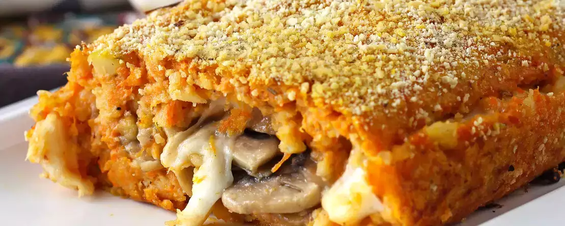 Mantarlı ve telli scamorza peynirli balkabağı köftesi: lezzetli ve kolay fırınlanmış tarif