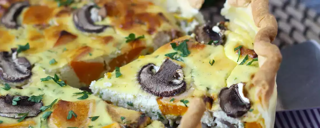 Mantarlı ve kestane kabaklı kiş
