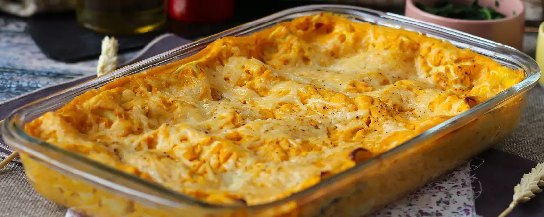 Butternut kabağı, ıspanak ve ricotta peynirli lazanya