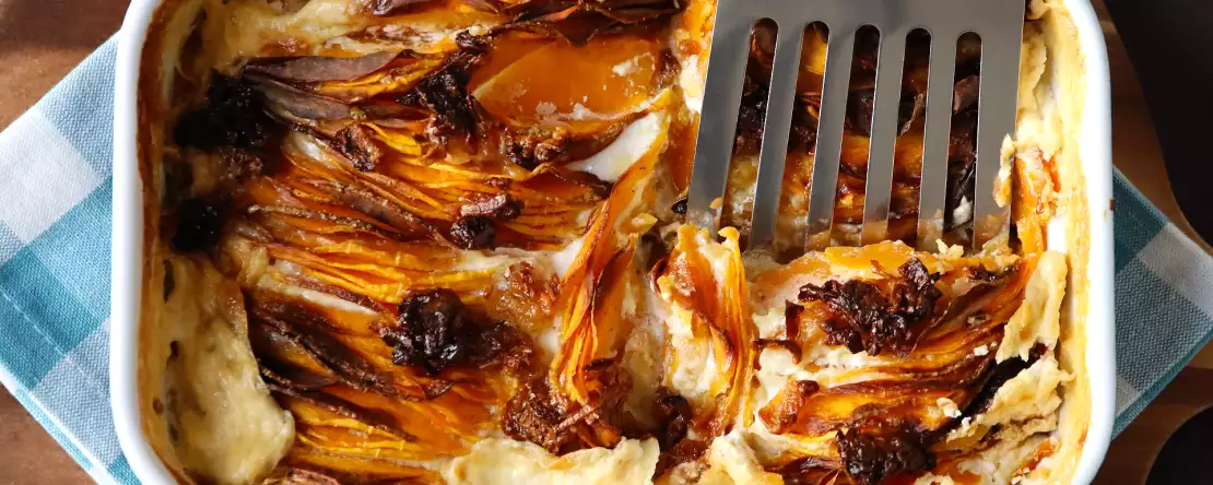 Air fryer’da dauphinois usulü balkabağı grateni
