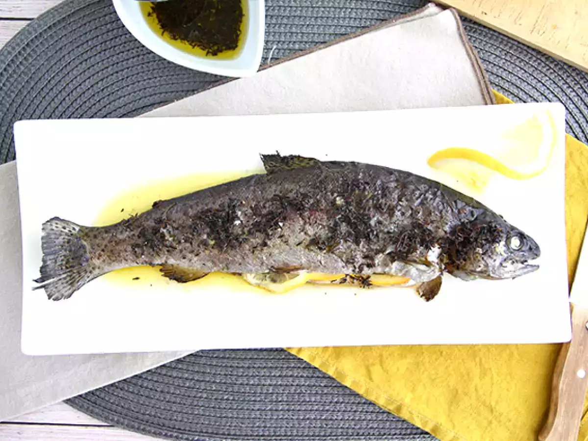 Tarif Kekik ve zeytinyağı ile fırında alabalık