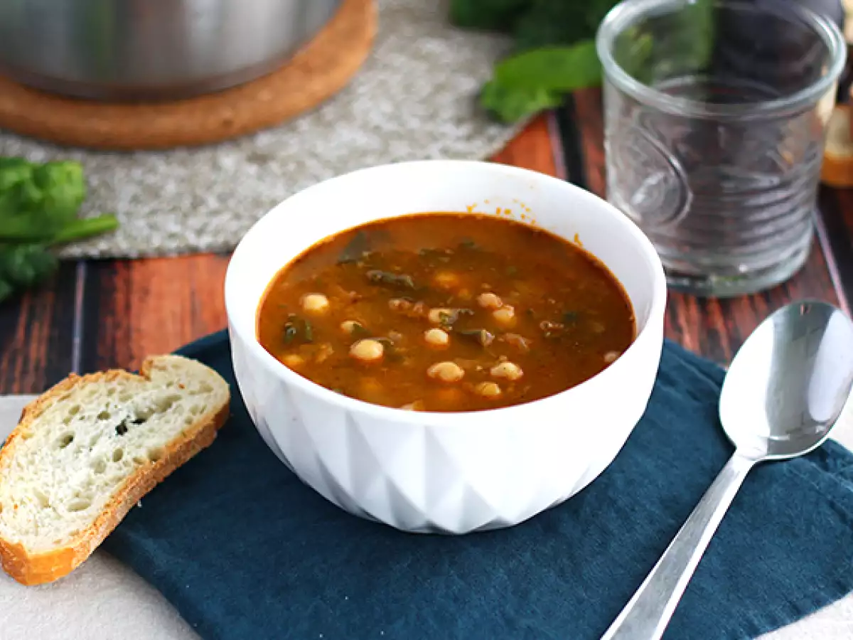 Tarif Ispanaklı nohut çorbası