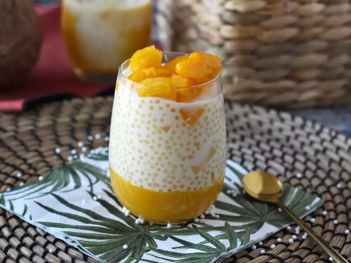 Tarif Mango sago, basitliği ile fetheden tapyoka ve mangolu asya tatlısı.