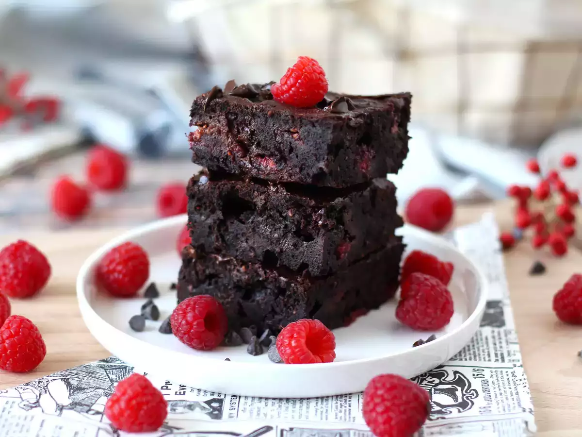 Tarif Çikolatalı ahududulu brownie, saf hoşgörü!