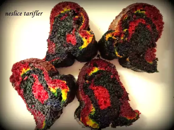 Tarif Gökkuşağı keki (rainbow cake)