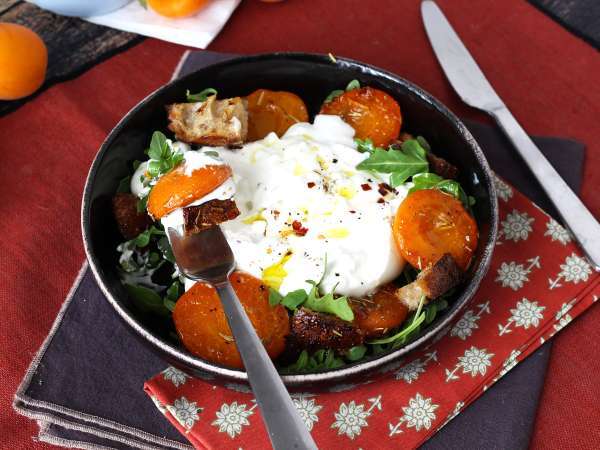 Kavrulmuş kayısı, roka ve burrata salatası - Hazırlık adım 5