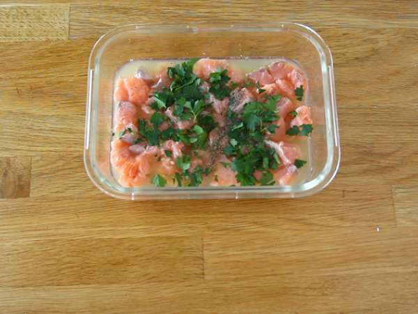 Limonla marine edilmiş somon - Hazırlık adım 2