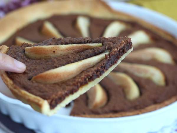 Armutlu ve çikolatalı tart - Hazırlık adım 4