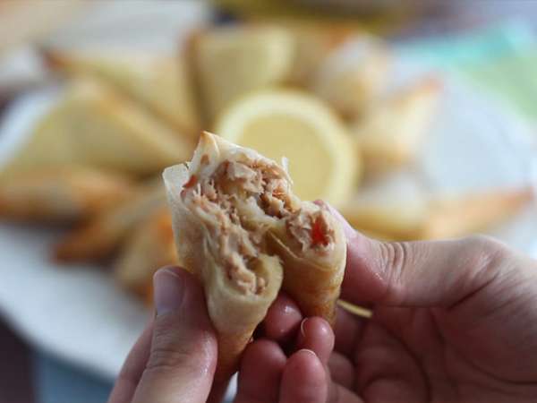 Ton balığı ve domates samoussas - Hazırlık adım 5