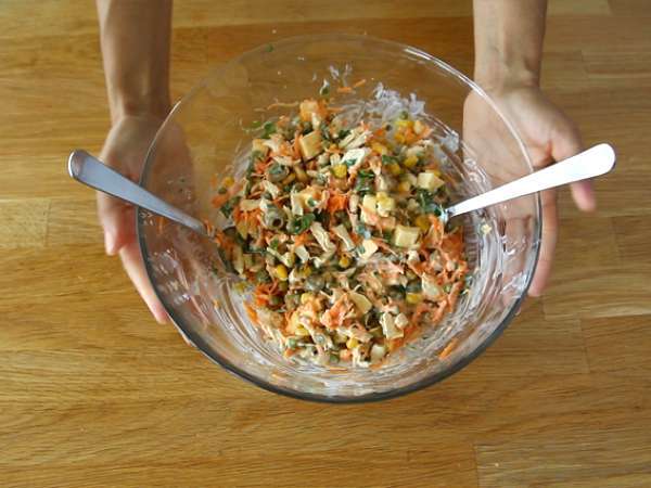 Salpicão - Brezilya salatası - Hazırlık adım 6