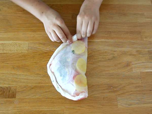 Morina balığı papillotu - Hazırlık adım 4