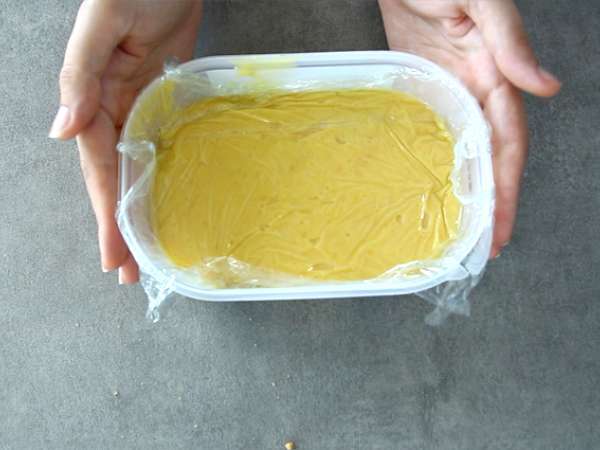 Dondurma makinesi olmadan mango dondurması - Hazırlık adım 4