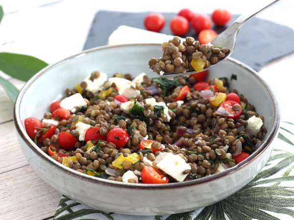 Lor peynirli mercimek salatası - Hazırlık adım 3