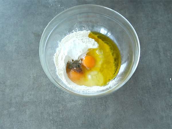 Kabak ve keçi peynirli muffin - Hazırlık adım 1