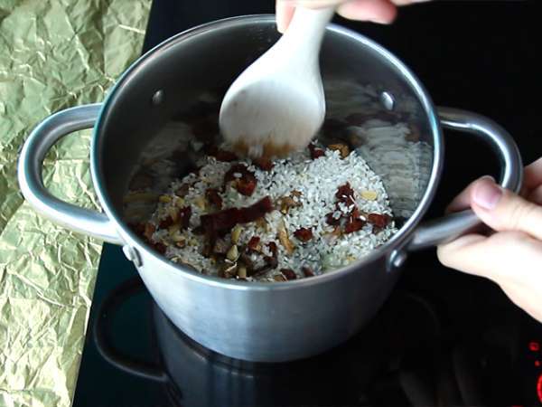 Mantar ve güneşte kurutulmuş domates risotto seti - Hazırlık adım 3