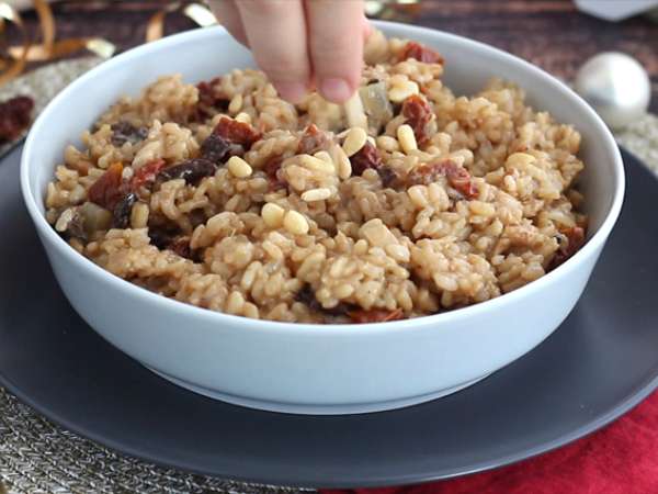 Güneşte kurutulmuş domates ve mantarlı vejetaryen risotto - Hazırlık adım 5