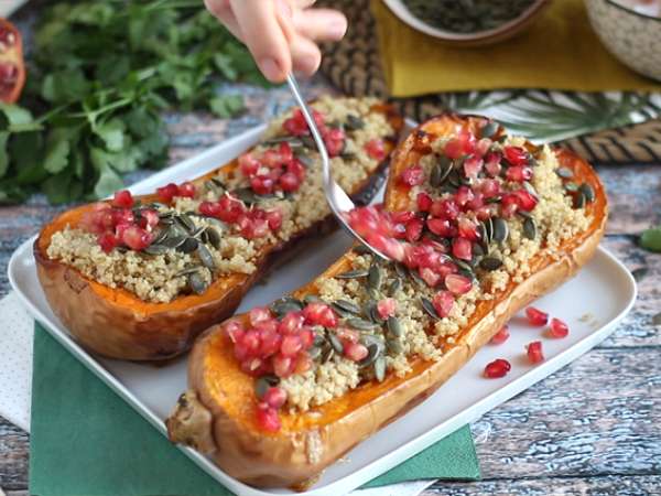 Kinoa ve nar ile doldurulmuş balkabağı - Hazırlık adım 4