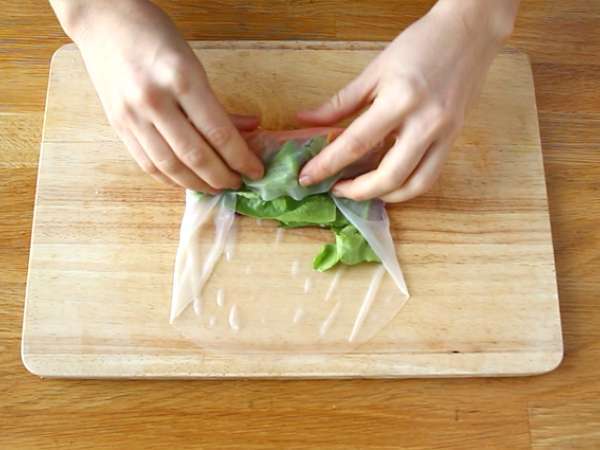 Vejetaryen Çin böreği - kırmızı lahana ve tatlı patates - Hazırlık adım 6