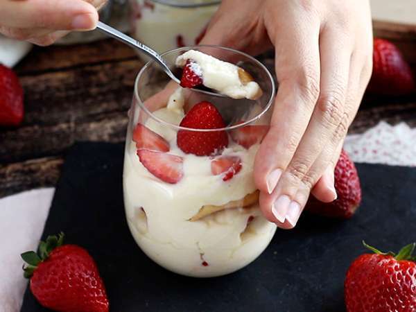 Soğutulmuş çilekli tiramisu verrines - Hazırlık adım 7