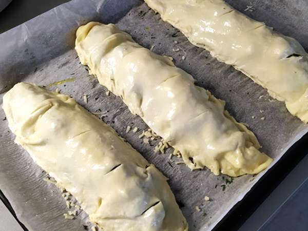 Milföy hamurunda ıspanaklı barlam balığı - Hazırlık adım 5