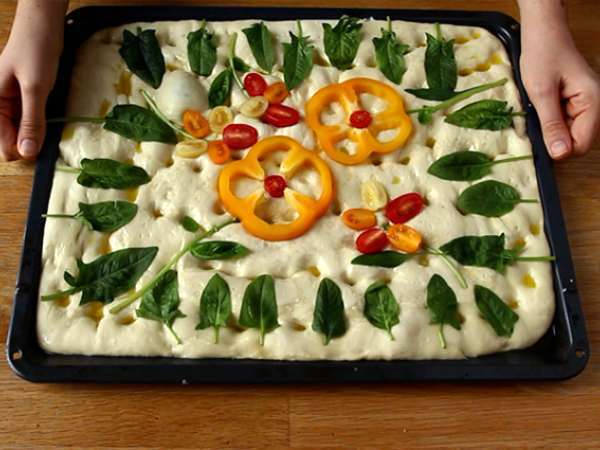 Focaccia çiçekleri - focaccia sanatı - Hazırlık adım 8