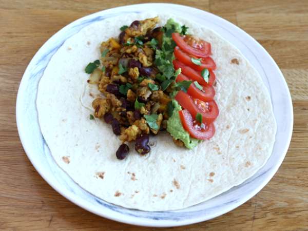 Dokulu soya proteinli vejetaryen fajita - Hazırlık adım 4