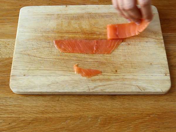 Kabak ve somon füme ruloları - Hazırlık adım 2