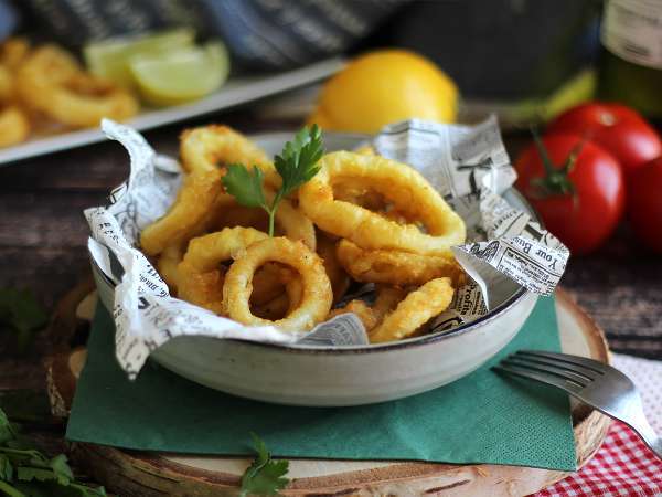 Calamares a la romana - hamurda pane edilmiş kalamar - Hazırlık adım 5