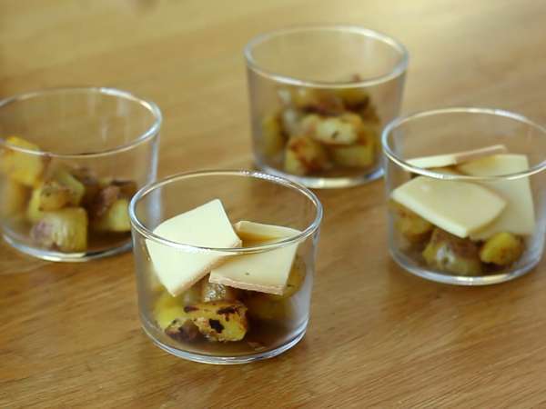 Raclette verrines (cihazsız): aperatif olarak bile tadını çıkarmak için - Hazırlık adım 3