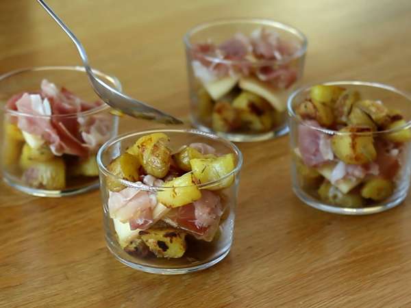 Raclette verrines (cihazsız): aperatif olarak bile tadını çıkarmak için - Hazırlık adım 4