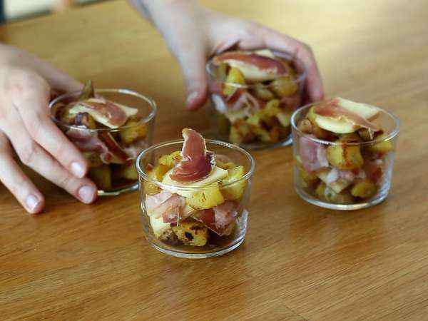 Raclette verrines (cihazsız): aperatif olarak bile tadını çıkarmak için - Hazırlık adım 5