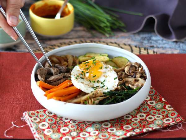 Bibimbap, geleneksel Kore yemeği - Hazırlık adım 13