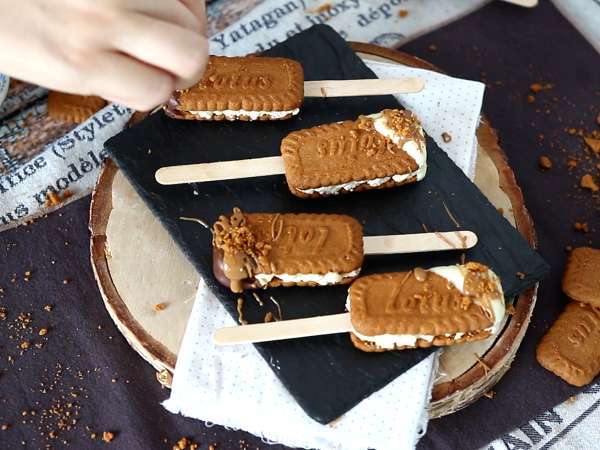 Speculoos'lu buzlu sandviçler - Hazırlık adım 9