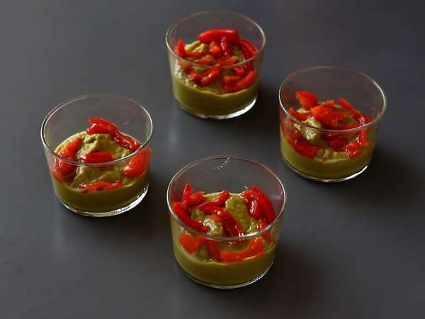 Vejetaryen verrines: bezelye çorbası kreması, parmesan crumble ve mascarpone kreması - Hazırlık adım 8