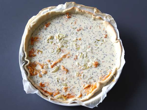 Basit ve etkili bir yemek için balkabaklı kiş - Hazırlık adım 4