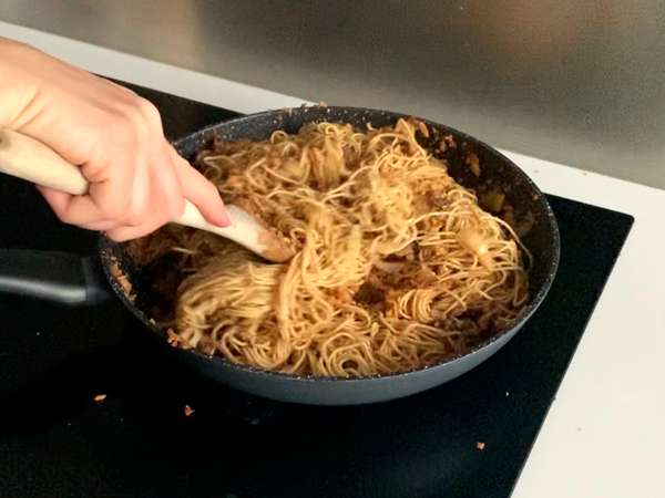 Çin noodle wok (sebze ve dokulu soya proteini) - Hazırlık adım 5