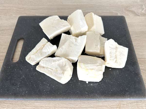 Kremalı ve kolay manyok püresi - Hazırlık adım 1