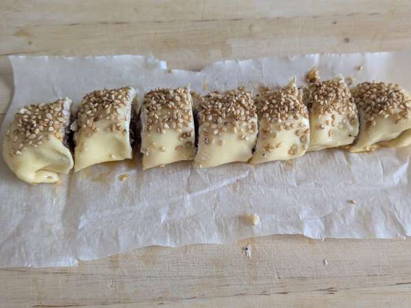 Hava fritözünde sosisli ve peynirli rustici - Hazırlık adım 8