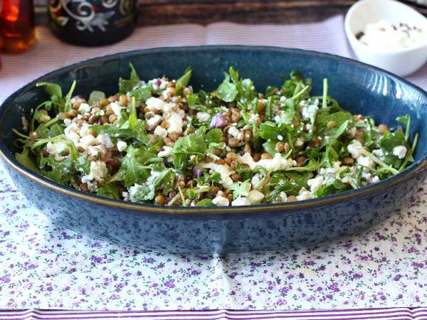 Cottage peynirli, proteinli mercimek salatası: kolay ve hızlı - Hazırlık adım 5