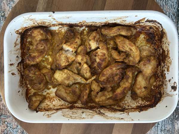 Hava Fritözünde Pişirilmiş Tavuk Şavurma, Pide ve Tahin Sosu - Hazırlık adım 6