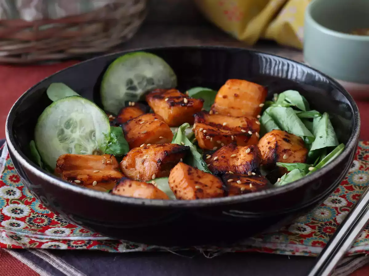 Air fryer’da Asya marinasyonlu somon lokmaları - fotoğraf 5